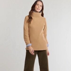 Dudley Stephens Cobble Hill Turtleneck Vello Fleece in Camel